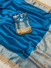 Banarasi Soft Tissue Silk With GHUNGROO Work Saree For Party And Wedding Wear