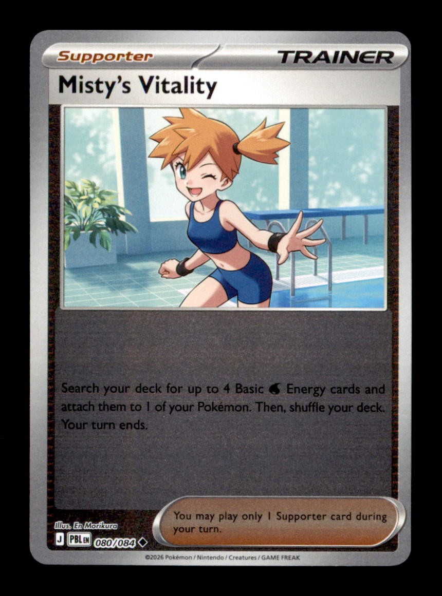 Misty's Vitality 080/084 Uncommon Pitch Black Pokemon Reverse Holo Near Mint