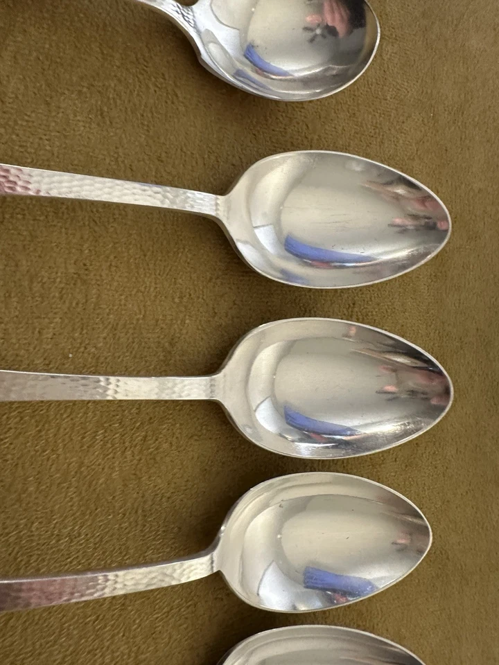 1847 Rogers Heráldic (4) cucharas para servir + azúcar + martillado internacional excelente Foto 3 de 4