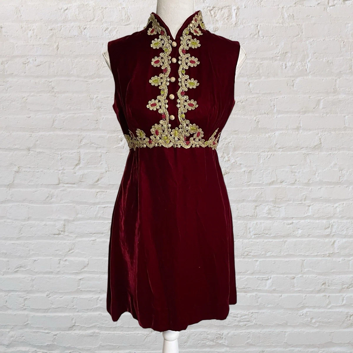 short dress empire waist Windsor Leila Velvet One-Shoulder Midi Formal Dress in Wine | Size: L main image 1