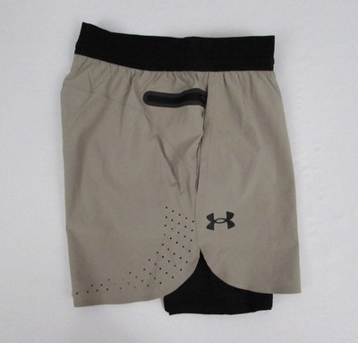 Under Armour Vanish Elite Woven 2-in-1 Fitted Shorts Men's L 1378604 203 Taupe