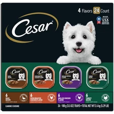 Cesar Filets In Sauce Variety Pack Wet Dog Food For Adult Dogs, 3.5 Oz Tray 