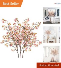 Elegant 3PCS Silk Cherry Blossom Branches - 40.5in Lifelike Floral Arrangements