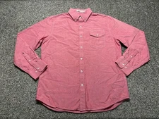 Criquet Dress Shirt Mens Large Coral Pink Long Sleeve Button Down