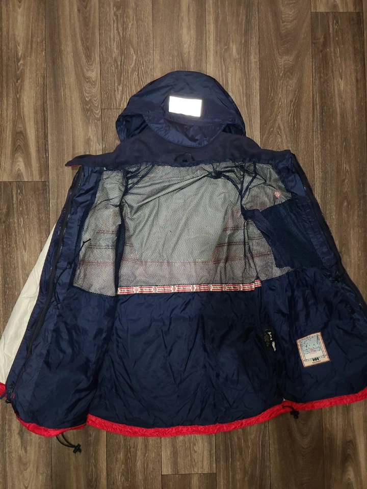 Helly Hansen Vintage 90’s Navy Red and Cream Twin Sails Weather Repellent Jacket - Image 3 of 4