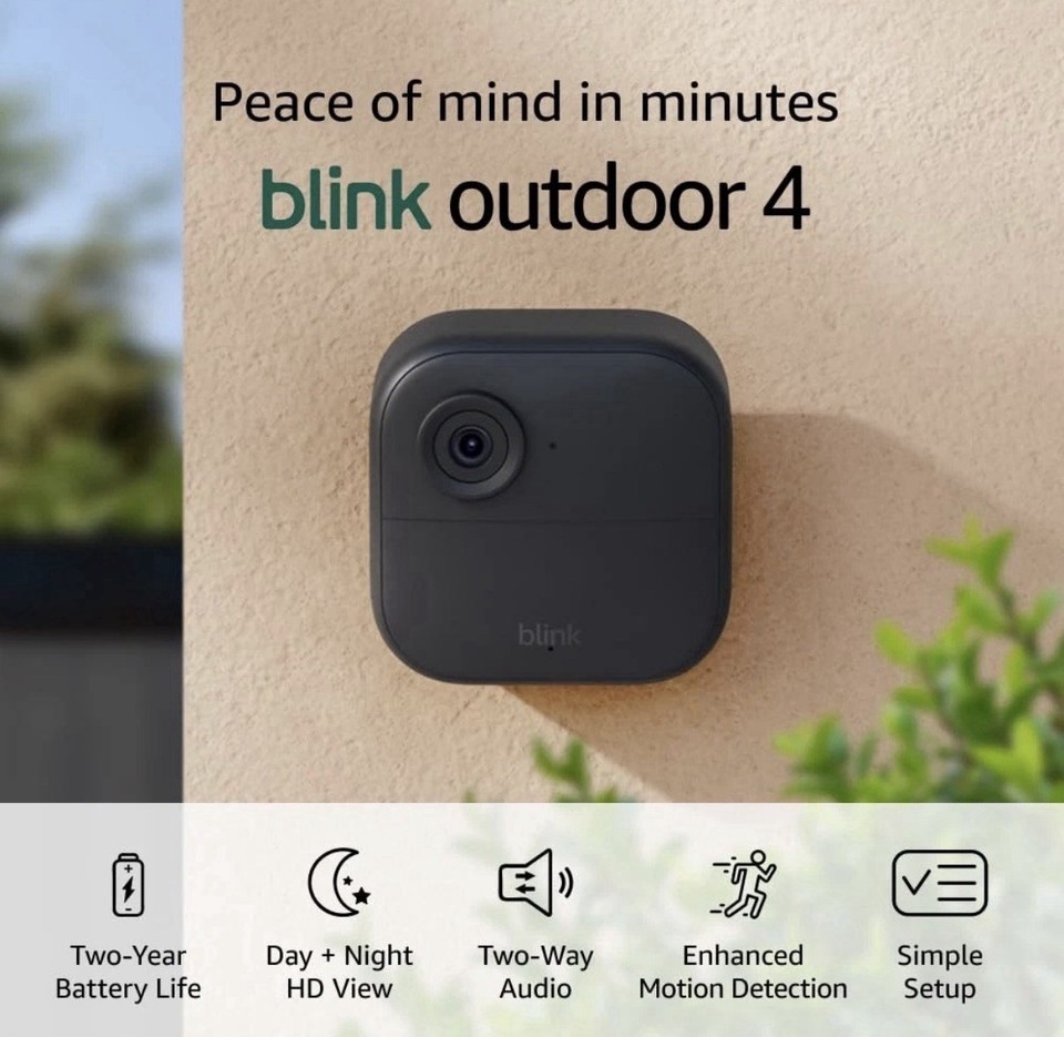 Blink Outdoor 4 Black 1080p HD Wireless Smart Security 2 Camera System ...