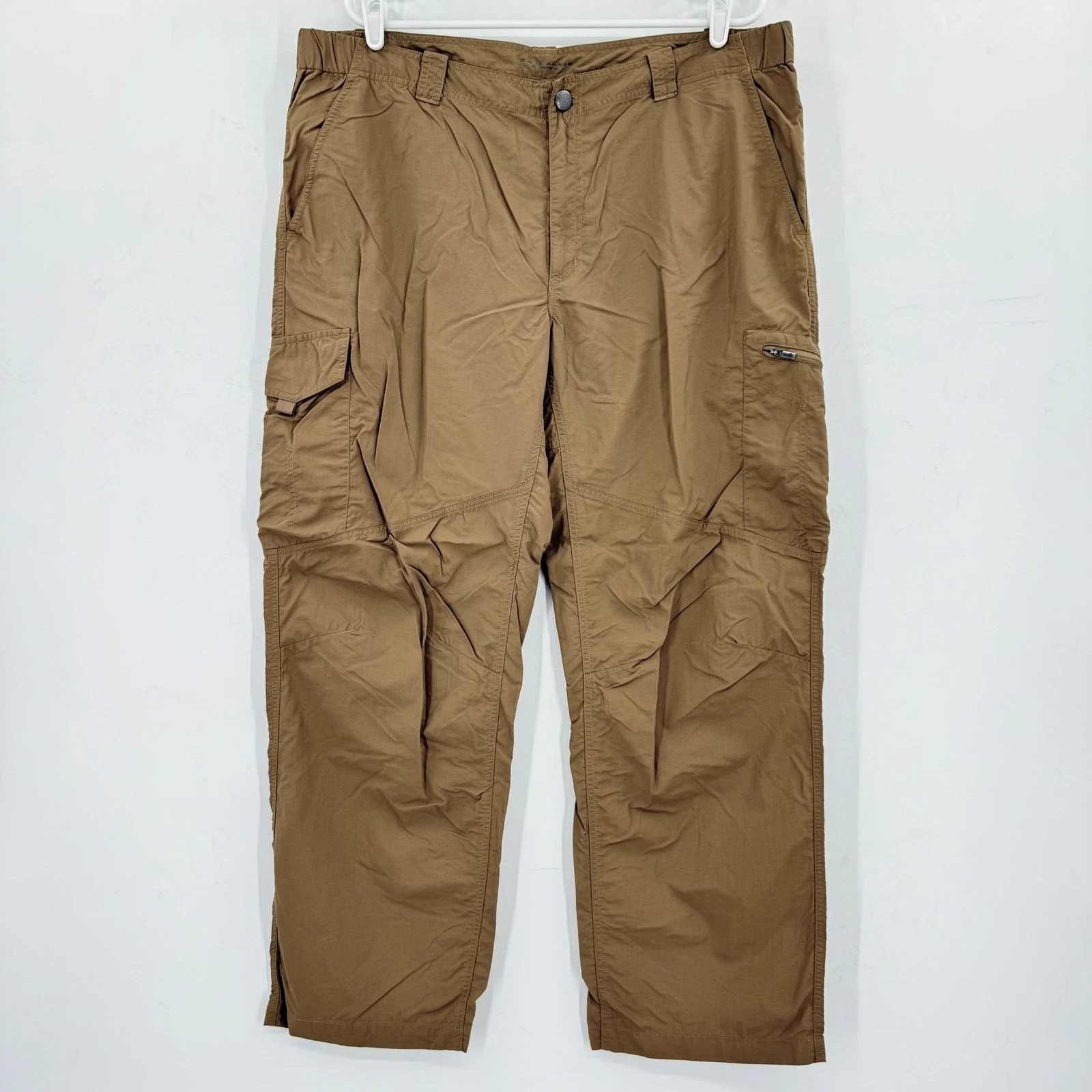 Columbia Men's Omni Shade Outdoor Sun Protection Nylon Brown Cargo Pants 40x30
