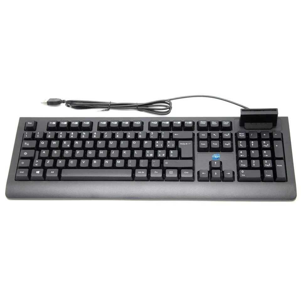 SIMPLETEK Tastiera Usb Con Lettore Di Smart Card Cns Layout Italiano Tessera Sanitaria_