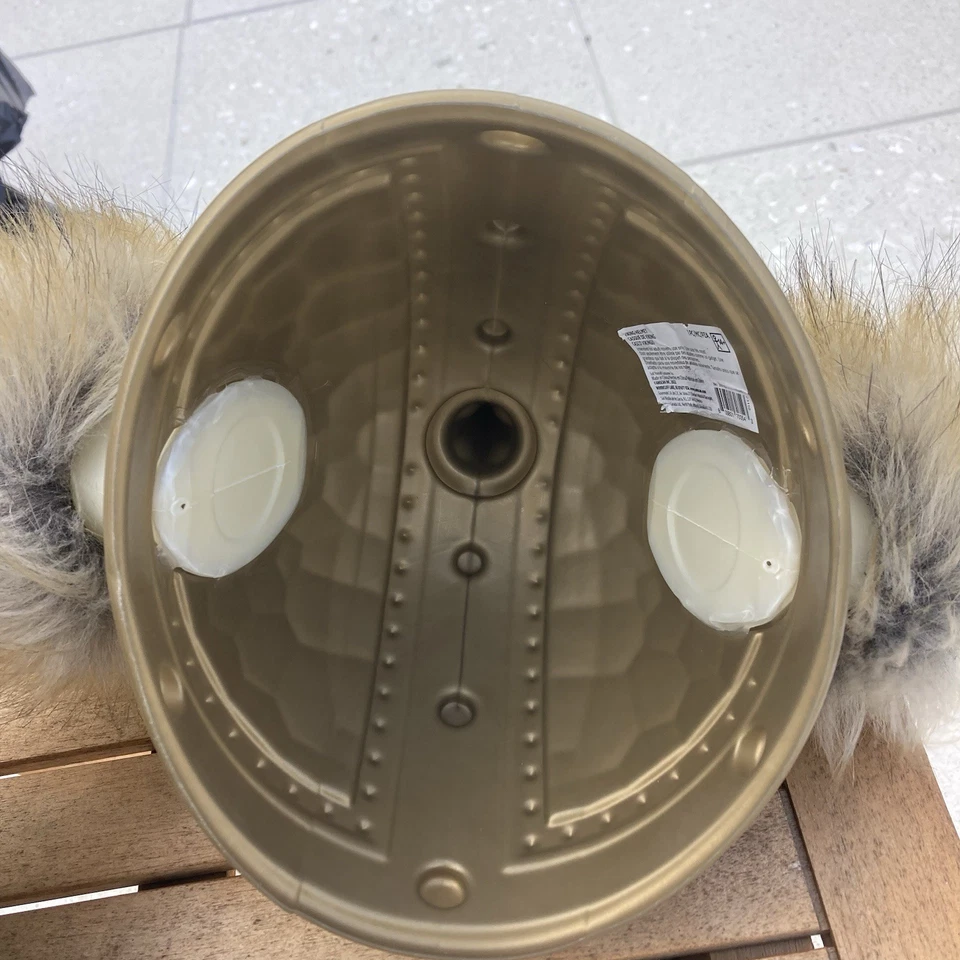 PAIR of Adult Nordic Viking Barbarian Helmets Faux Fur Horns Braids Costume - Image 4 of 4