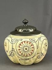 Rare 19th Century Mt Washington 7" Jeweled Smith Bros Crown Milano Biscuit Jar
