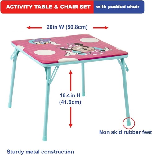 Toddler-Sized Activity Table Set with Vibrant Minnie Graphics & Non-Skid Feet - Picture 4 of 11
