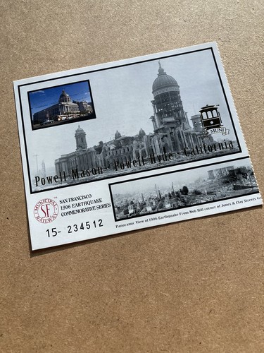 San Francisco, California. Cable Car. Travel Souvenir postcard. Collectible