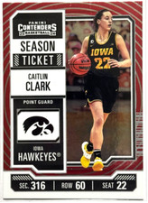 Caitlin Clark 2024 Panini C Clark Collection Contenders Season Ticket Red # CC1