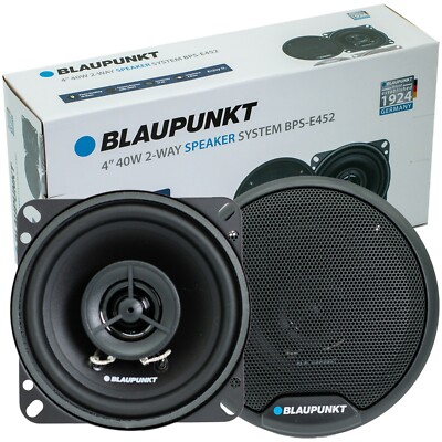 2x Blaupunkt BPS-E452 4'' 2-Way Coaxial Car Speakers 80W with Grilles - 1 Pair