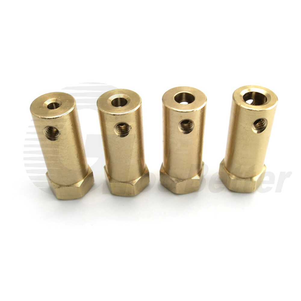 3/4/6mm Brass Hex Motor Shaft Coupling Joint Coupler for RC Model Car