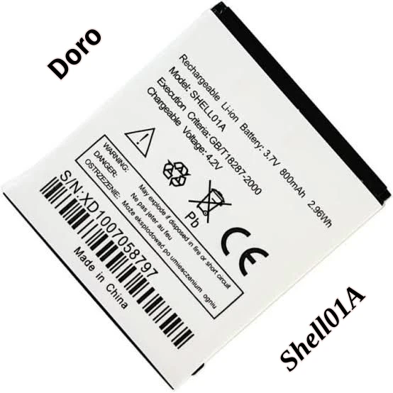 NEW Doro SHELL01A Battery For 605 610 611 612 632 622 520X 409 410 800mAh