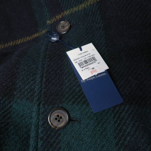 Polo Ralph Lauren Balmacaan Trench Long Coat 44L XL Wool Tartan Belted Jacket - Picture 8 of 14