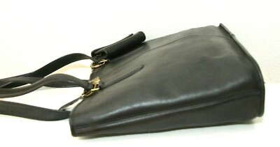 RARE Vintage X-Large Coach Black Leather Tote Hand Bag Made