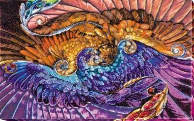Bead embroidery kit Two Elements needlework kit Art canvas beadwork pattern