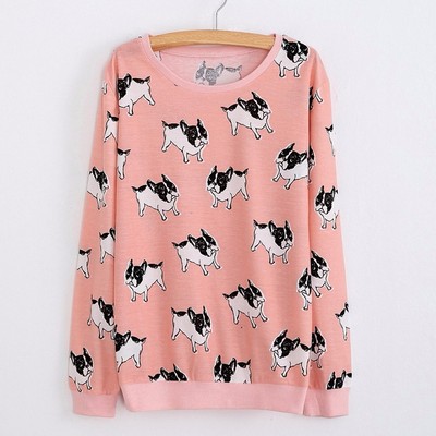 Cheapest New Women Pink Dog Print Long Sleeve Tracksuit Pullover Sweatshirt Hoodie Tops Online Cheapest New Women Pink Dog Print Long Sleeve Tracksuit Pullover Sweatshirt Hoodie Tops Online