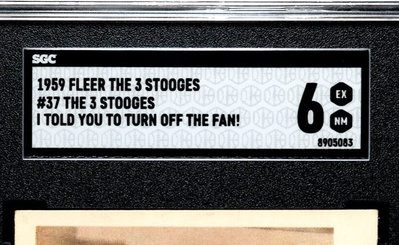 1959 Fleer The 3 Three Stooges #37 I Told You to Turn Off the Fan! SGC 6 - Image 3 of 4