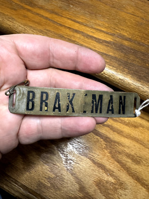 VINTAGE BRAKEMAN Mützenabzeichen, hinten gestempelt, schönes altes Stück #4