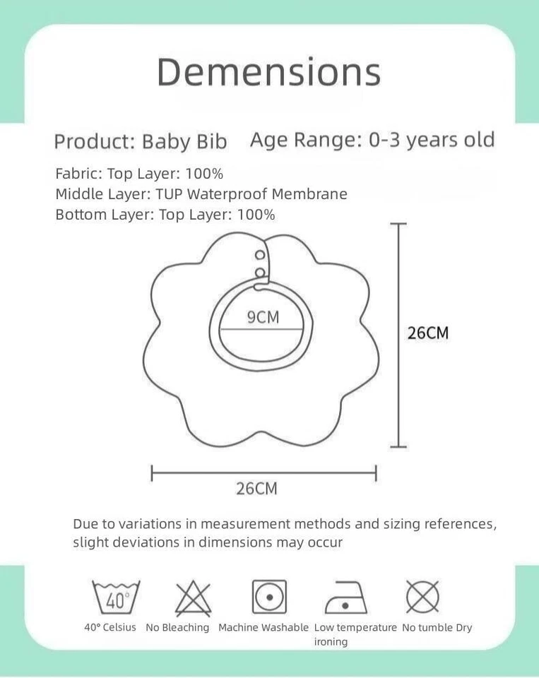 Baberos de bebé 100 % algodón para niñas niños, baberos babeos bebé (6 paquetes) Foto 2 de 4