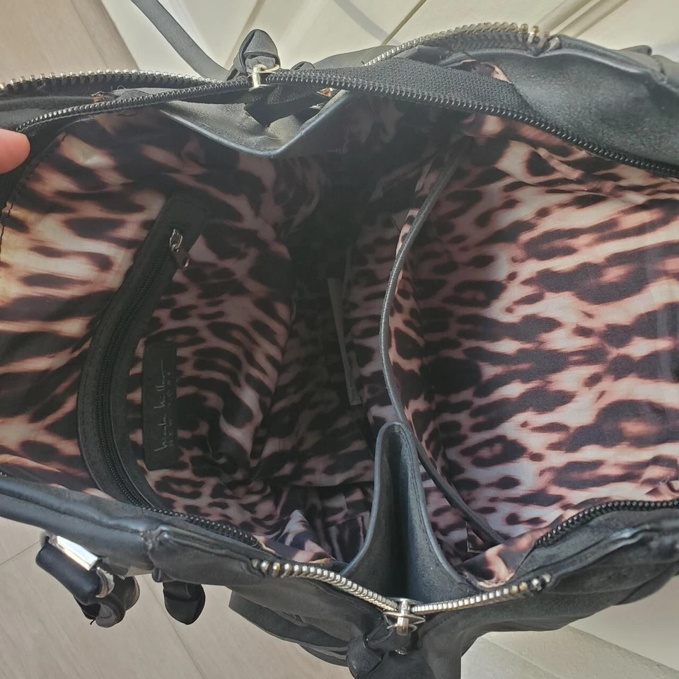 Bolso de Hombro Nicole Miller Imitación Cuero Desteñido Negro Y2K Foto 4 de 4