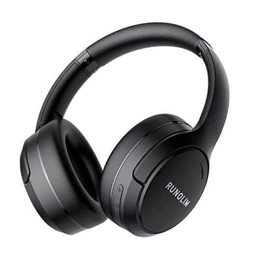 Wireless Over-Ear Bluetooth Headphones with Hybrid Active Noise Cancellation in Black-image