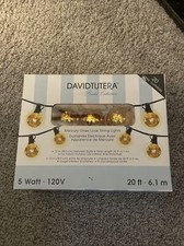 DAVID TUTERA 2017 MERCURY GLASS LOOK STRING LIGHTS GOLD
