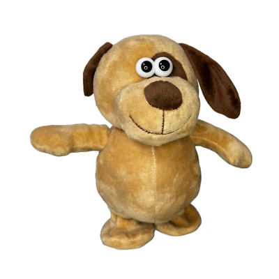 GLOBAL GIZMO Talking & Walking Dog Brown Soft Plush Toy Repeats What you Say Fun for All 18cm