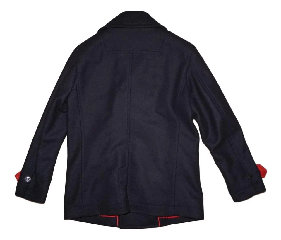 DIESEL W-BANFF WOOL BLEND PEACOAT DARK NAVY SIZE XL 100% AUTHENTIC - Image 2 of 4