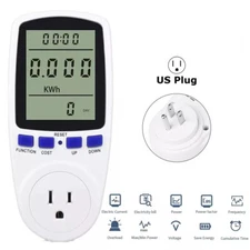 LCD Power Watt Meter Plug Consumption Electricity Usage Energy Amps Volt Monitor