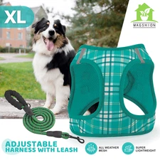 Dog Harness & Leash Set Breathable Air Mesh Reflective Chest Strap Walking Vest