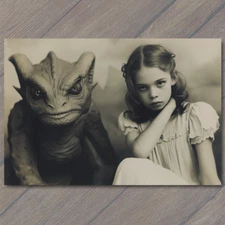 Art Print Girl Monster Weird Creepy Imaginary Friend Nightmare Scary Unusual Pet