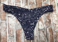 VICTORIA'S SECRET BY PINK COTTON BLUE STARS STRING THONG PANTIES MEDIUM