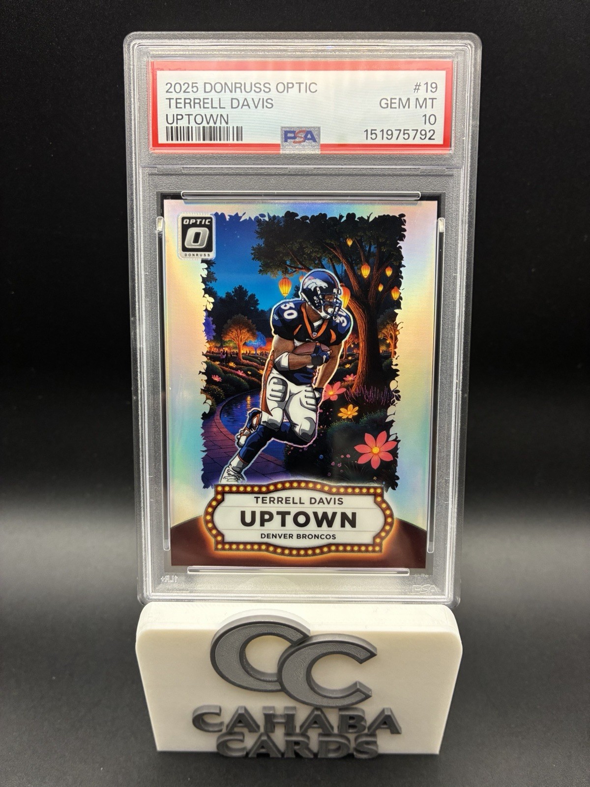 2025 Panini Donruss Optic Terrell Davis Uptown #19 Broncos PSA 10 GEM MT POP 13