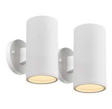 Outdoor Wall Sconce, Exterior White Wall Light Fixtures, Porch Lights 2pack
