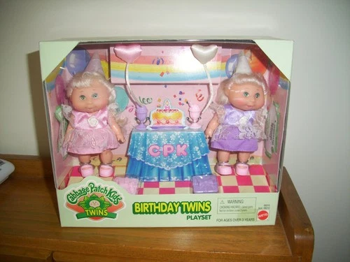 Vintage Cabbage Patch Kids MATTEL Birthday Twins 1997 Set  FREE SHIPPING