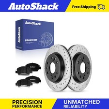 Front Drilled Slotted Brake Rotors Ceramic Pads for 2005-2018 GMC Sierra 1500