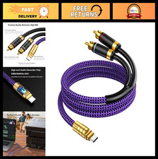 USB C to RCA Audio Cable 5ft - Type C to 2 RCA Y Splitter for Home Theater, Car