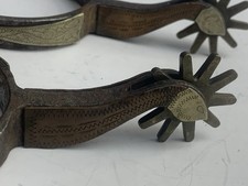 Vintage Copper Snakes and Nickel Clubs Hand Forged Western Spurs W/ Bronze Rowel