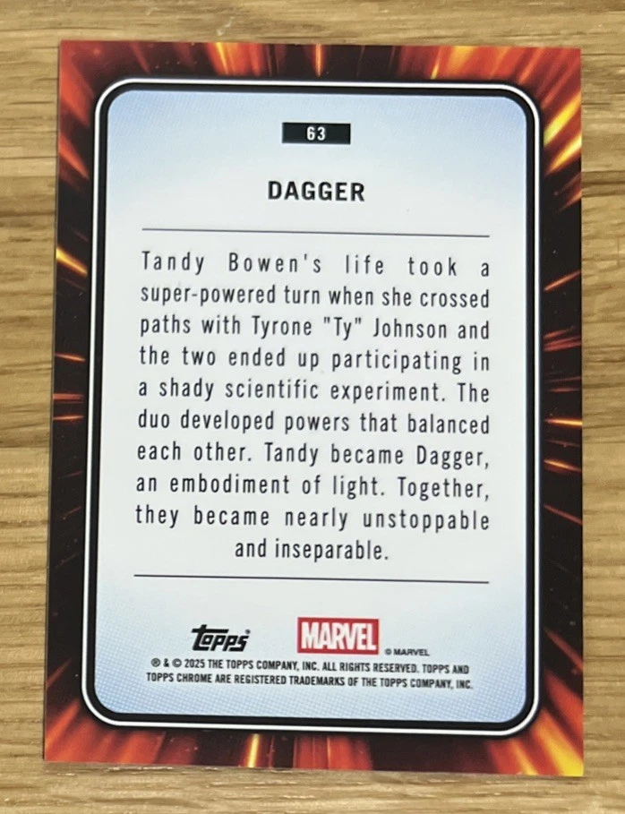 Topps Marvel Chrome 2025 Dagger True Orange Refractor /25 - Mint!  - Image 4 of 4