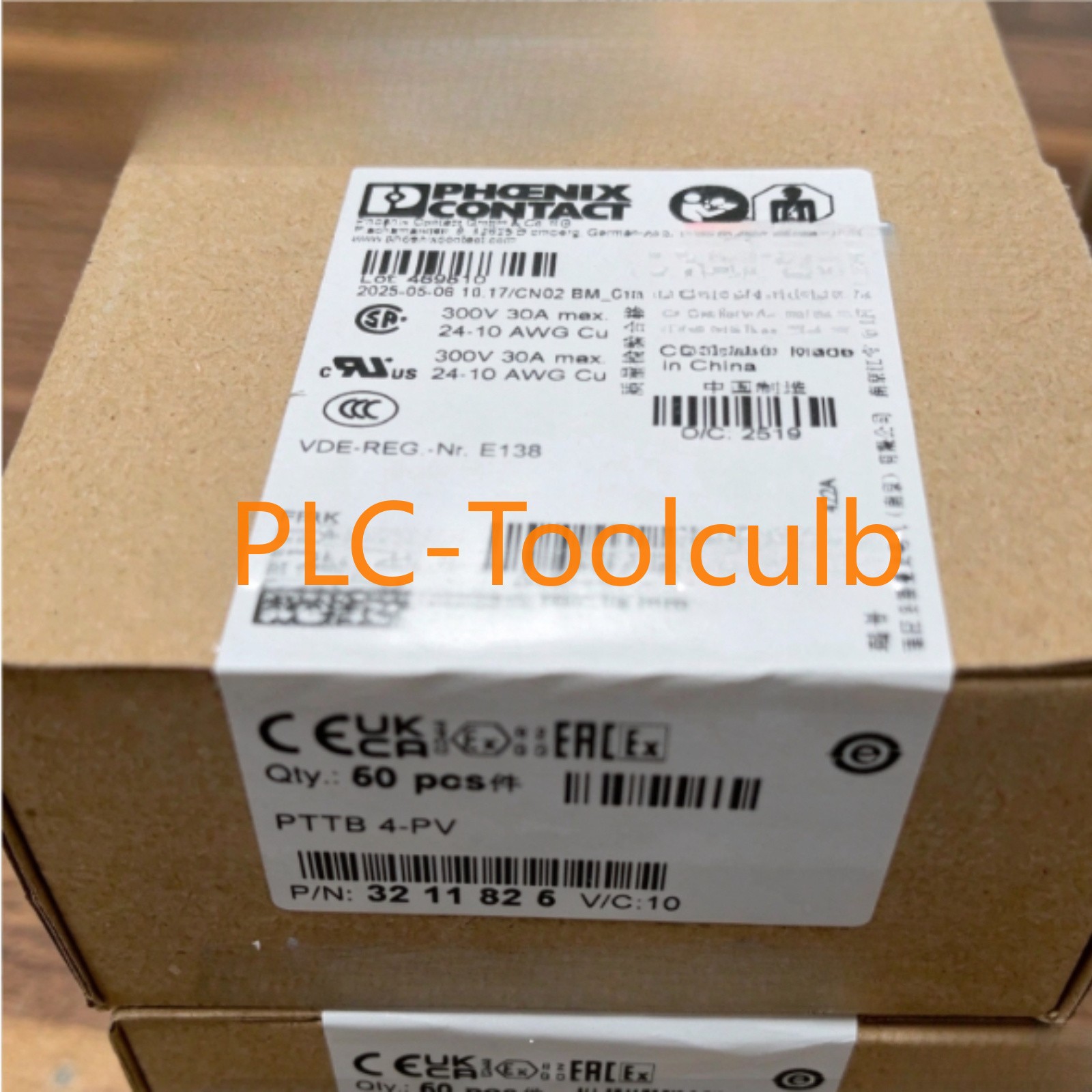 50PCS/box NEW Phoenix 3211825 Contact Double-layer Terminal Block PTTB 4-PV