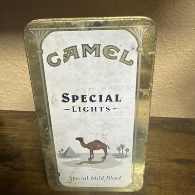 vintage 1993 Camel Special Lights hinged tin Collectible Case With Camel Matches