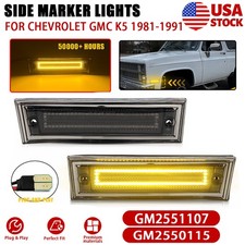 2x Amber Led Front Side Marker Lights For Chevrolet Gmc K5 Suburban Smoked Lens 2x Amber Led Front Side Marker Lights For Chevrolet Gmc K5 Suburban Smoked Lens