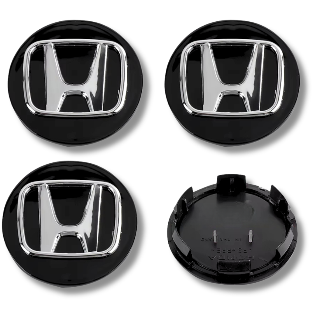 Honda Alloy Wheel Centre Cap Hub x4 69mm Black Chrome For CIVIC