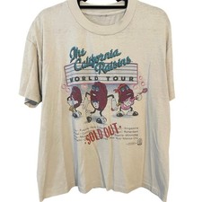 Vintage 80s The California Raisons 1987 World Tour Single Stitch Shirt Adult Med