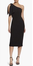 Dress the Population Tiffany Black One Shoulder Midi Dress MSRP $148 Large