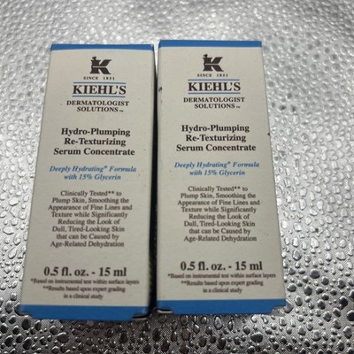 KIEHLS Hydro Plumping Re texturizing Serum Concentrate 0.5 oz 15 ml Lot Of 2